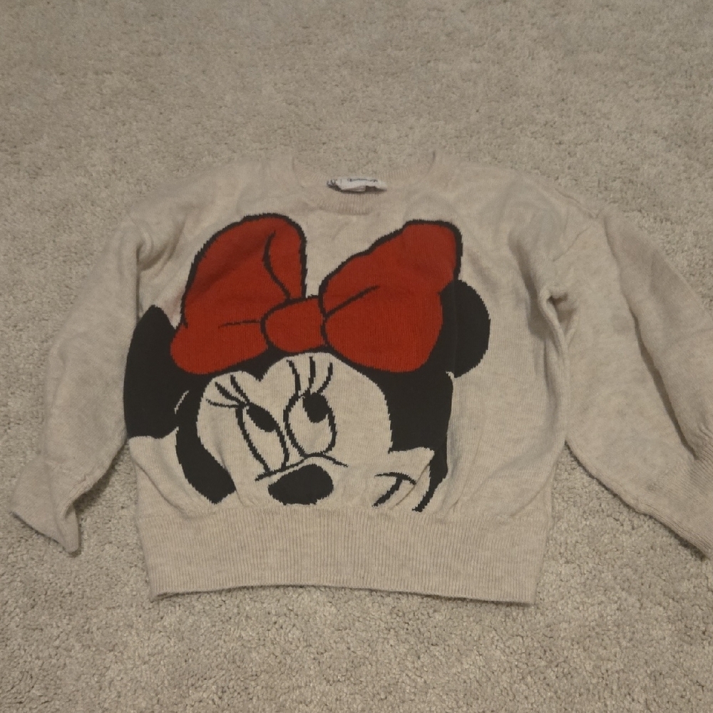 Minnie Mouse Sweater with Red Bow